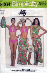 8064 SIMPLICITY  JIFFY 2 PC STRETCH KNIT BIKINI  ONLY PATTERN 14,16